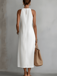 Corentine | Abito in Lino con Colletto con Tasche