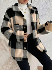 Maurelle | Oversize Giacca da Donna a Quadri con Bottoni