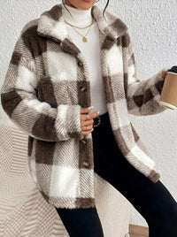 Maurelle | Oversize Giacca da Donna a Quadri con Bottoni