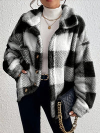 Maurelle | Oversize Giacca da Donna a Quadri con Bottoni