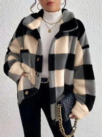 Maurelle | Oversize Giacca da Donna a Quadri con Bottoni