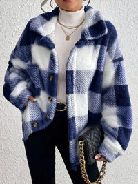 Maurelle | Oversize Giacca da Donna a Quadri con Bottoni
