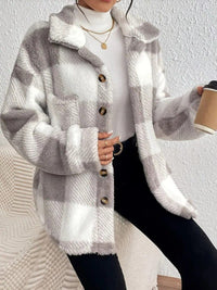Maurelle | Oversize Giacca da Donna a Quadri con Bottoni