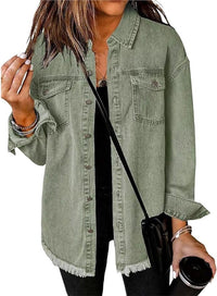 Natania | Oversize Giacca da Donna in Denim con Bottoni