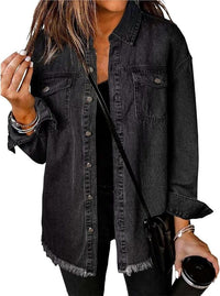 Natania | Oversize Giacca da Donna in Denim con Bottoni
