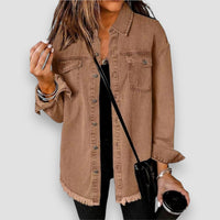 Natania | Oversize Giacca da Donna in Denim con Bottoni