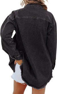 Natania | Oversize Giacca da Donna in Denim con Bottoni