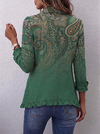 Cosette | Boho Giacca Verde con Volant
