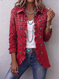 Gaëlle | Boho Giacca Rosso con Volant