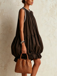 Colette | Abito Mini Marrone Senza Maniche