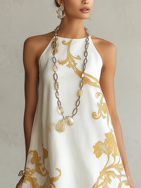 Héloïse | Abito Mini in Pizzo Bianco con Motivo Floreale