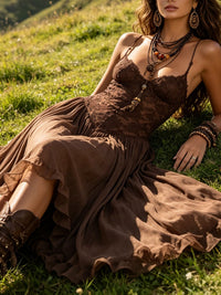 Gwenaëlle | Abito in Chiffon Plissettato