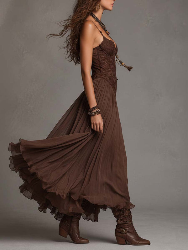 Gwenaëlle | Abito in Chiffon Plissettato