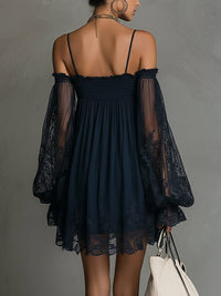 Noemi | Abito Mini in Chiffon Blu Navy