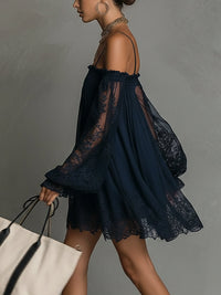 Noemi | Abito Mini in Chiffon Blu Navy
