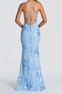 Anastasia | Abito Maxi con Motivo Floreale con Ricamo