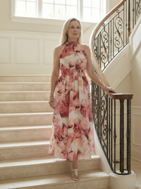 Sylin | Abito Midi con Collo Halter Arricciato