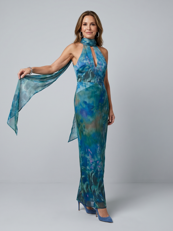 Juniper | Abito Maxi con Collo Halter Senza Maniche