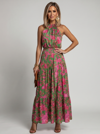 Rowen | Abito Midi con Collo Halter Drappeggiato