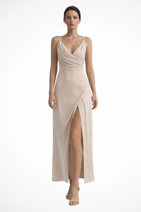 Selvara | Abito Maxi Drappeggiato con Spacco