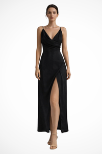 Selvara | Abito Maxi Drappeggiato con Spacco