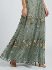 Selora | Abito Maxi con Motivo Floreale con Collo Halter