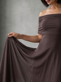 June | Abito Midi con Spalle Scoperte Drappeggiato