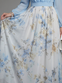 Augusta | Abito Maxi con Motivo Floreale con Scollo a V