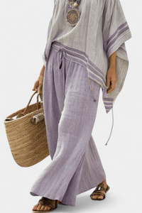 Lauren | Pantaloni da Donna a Righe con Spalle Scoperte