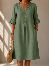 Charlotte | Abito Midi con Bottoni