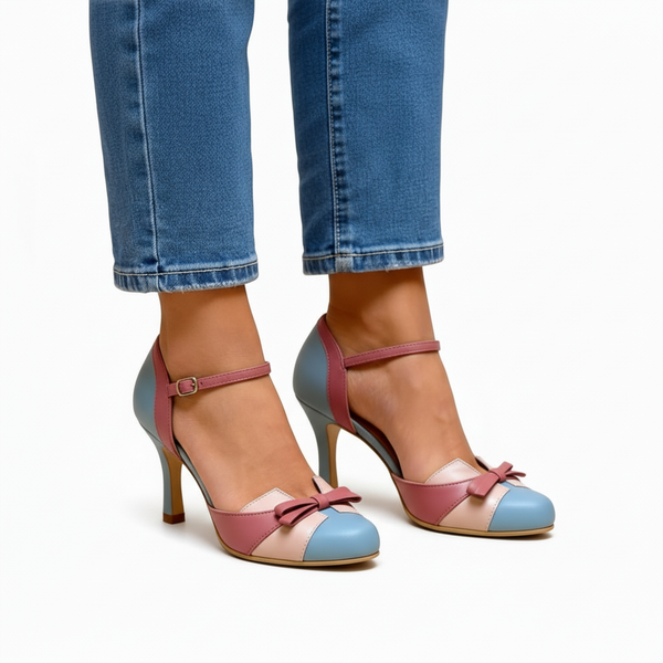 Monika | Elegante Scarpe con Tacco Blu