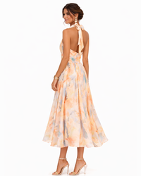 Aurora | Abito in Raso con Collo Halter