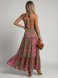 Rowen | Abito Midi con Collo Halter Drappeggiato