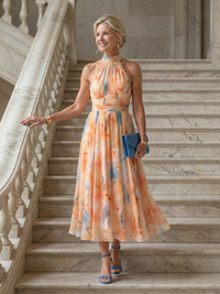 Violet & Grace | Abito Midi con Collo Halter