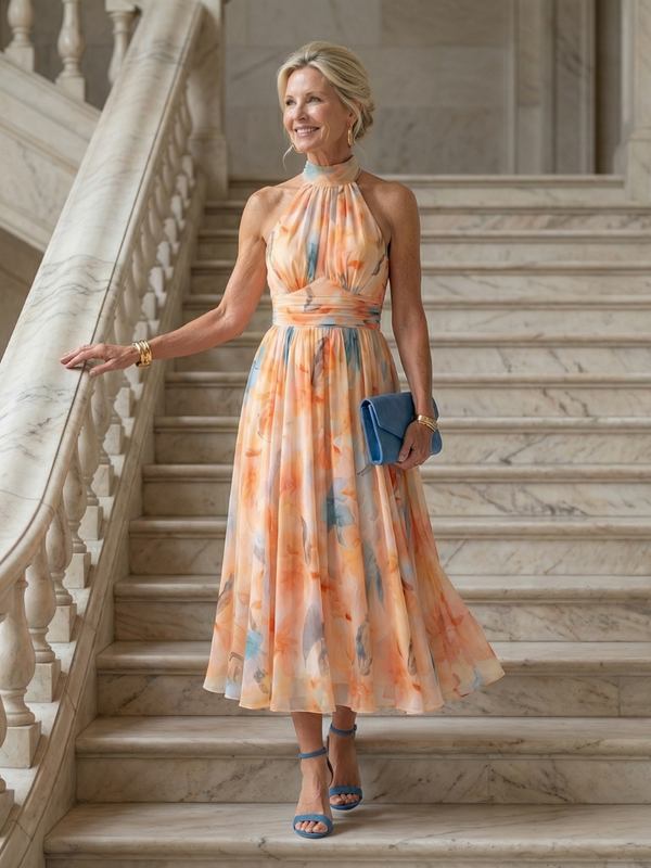 Violet & Grace | Abito Midi con Collo Halter
