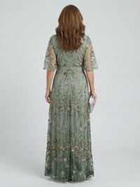 Selora | Abito Maxi con Motivo Floreale con Collo Halter