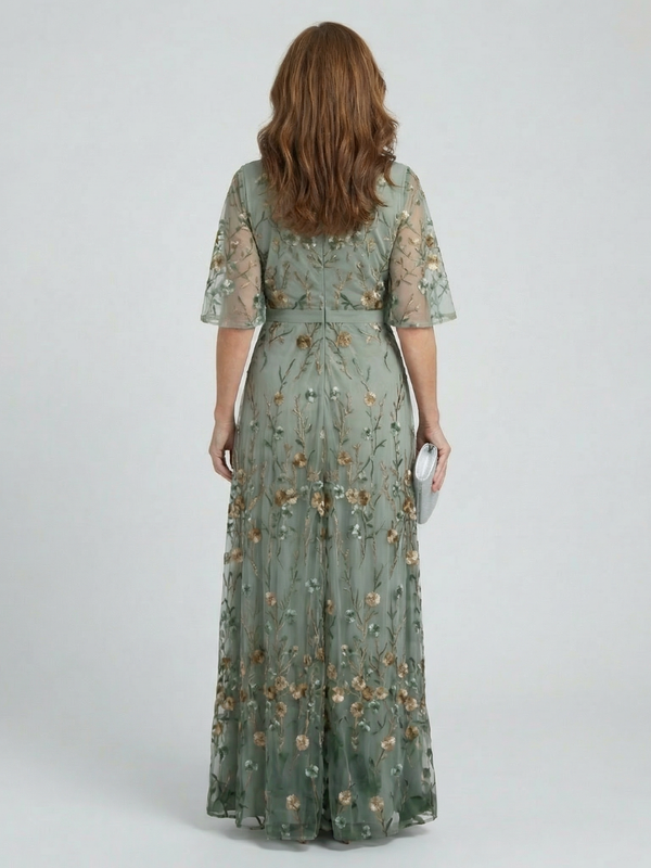 Selora | Abito Maxi con Motivo Floreale con Collo Halter