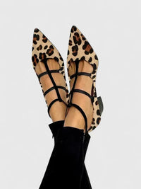 Lyn | Elegante Scarpe con Tacco Nero con Motivo Leopardato