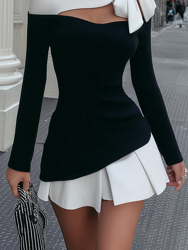 Faustine | Abito Mini Nero Plissettato