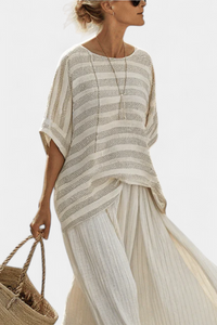 Serena | Pantaloni da Donna in Lino a Righe