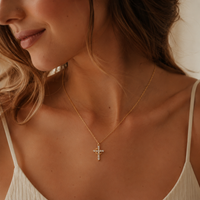 Cross & Crown | Collana Oro