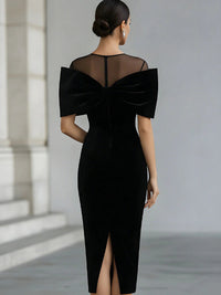 Regina | Abito Midi in Velluto Nero