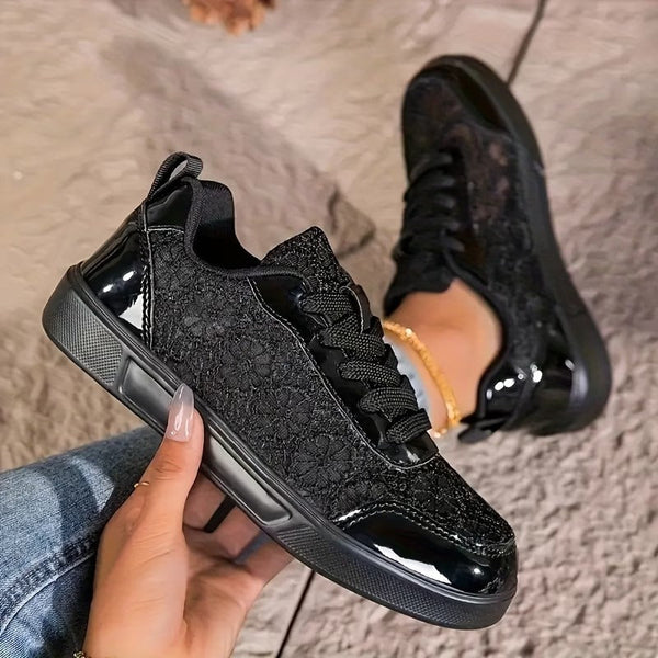Dentelle | Sneakers da Donna in Pizzo con Motivo Floreale
