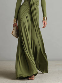 Valentine | Abito Maxi con Scollo a V con Volant
