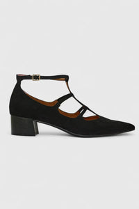 Lyn | Elegante Scarpe con Tacco Nero con Motivo Leopardato