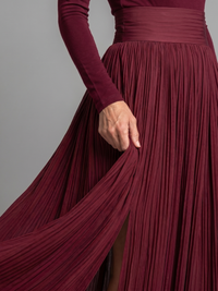 Lana | Abito Midi con Collo Alto a Maniche Lunghe