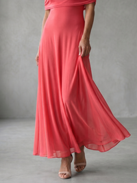 June | Abito Midi con Spalle Scoperte Drappeggiato