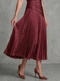 Theodora | Abito Midi a Righe Plissettato