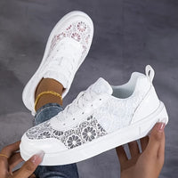 Dentelle | Sneakers da Donna in Pizzo con Motivo Floreale