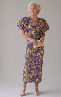Violet & Grace | Abito Midi Plissettato